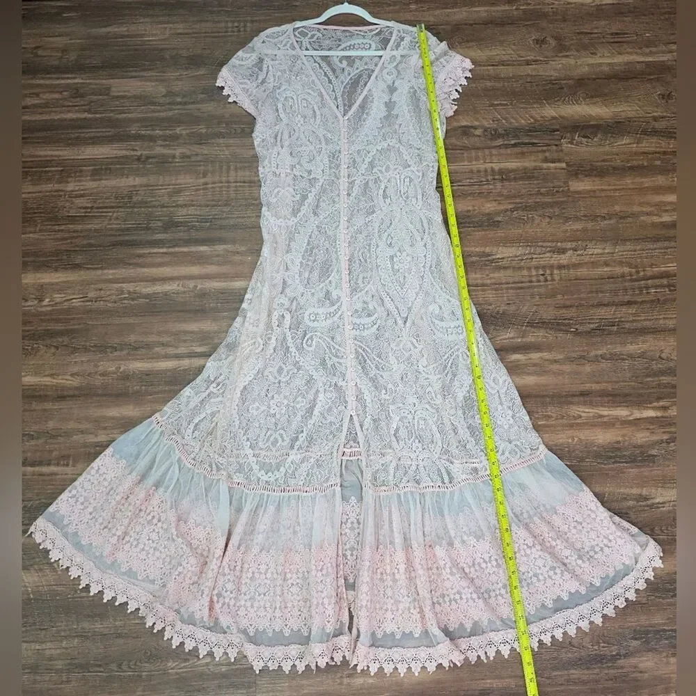 Torrid Blush/peach Lace Maxi Dress